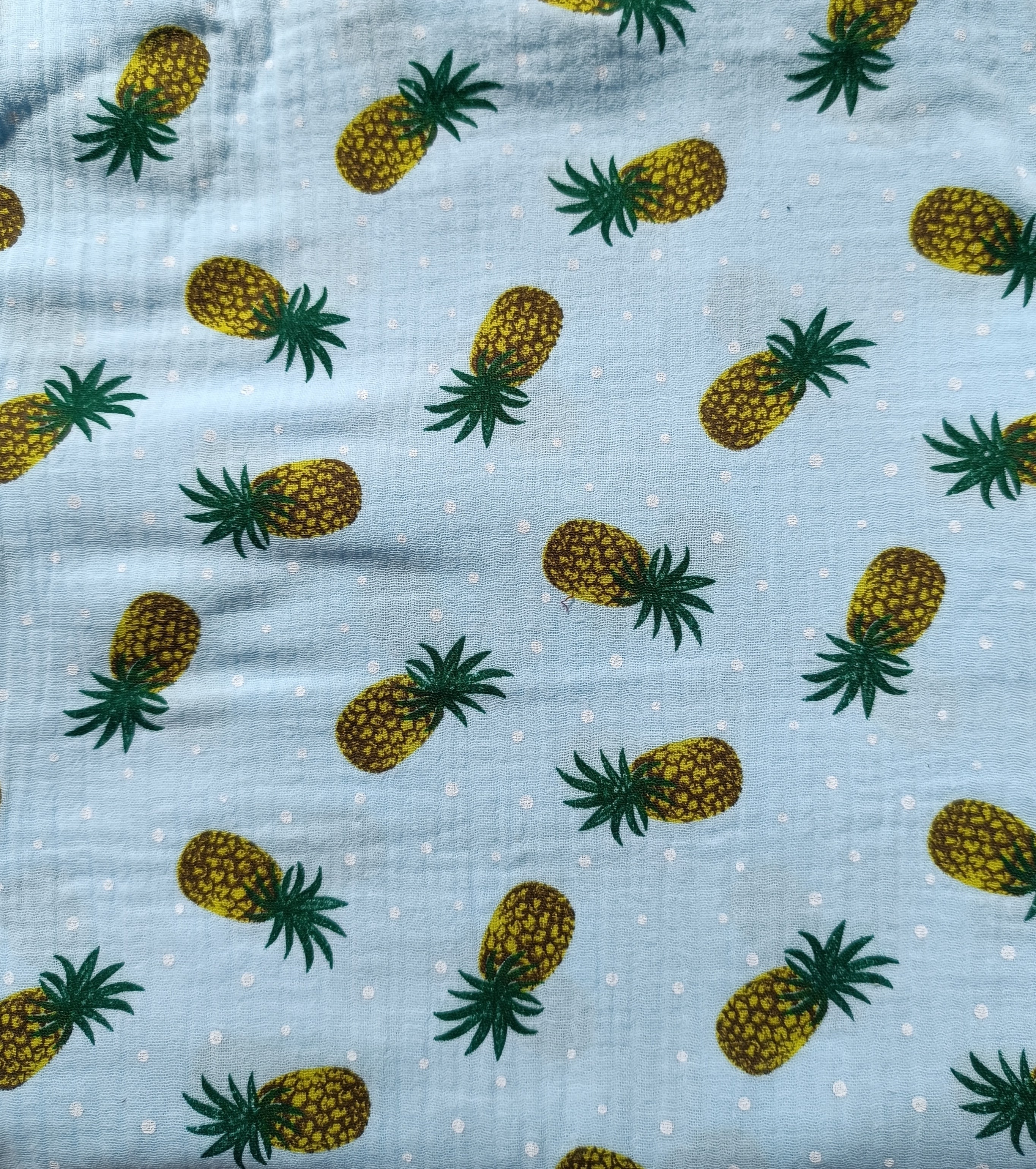 Halstuch Hellblau mit Ananas